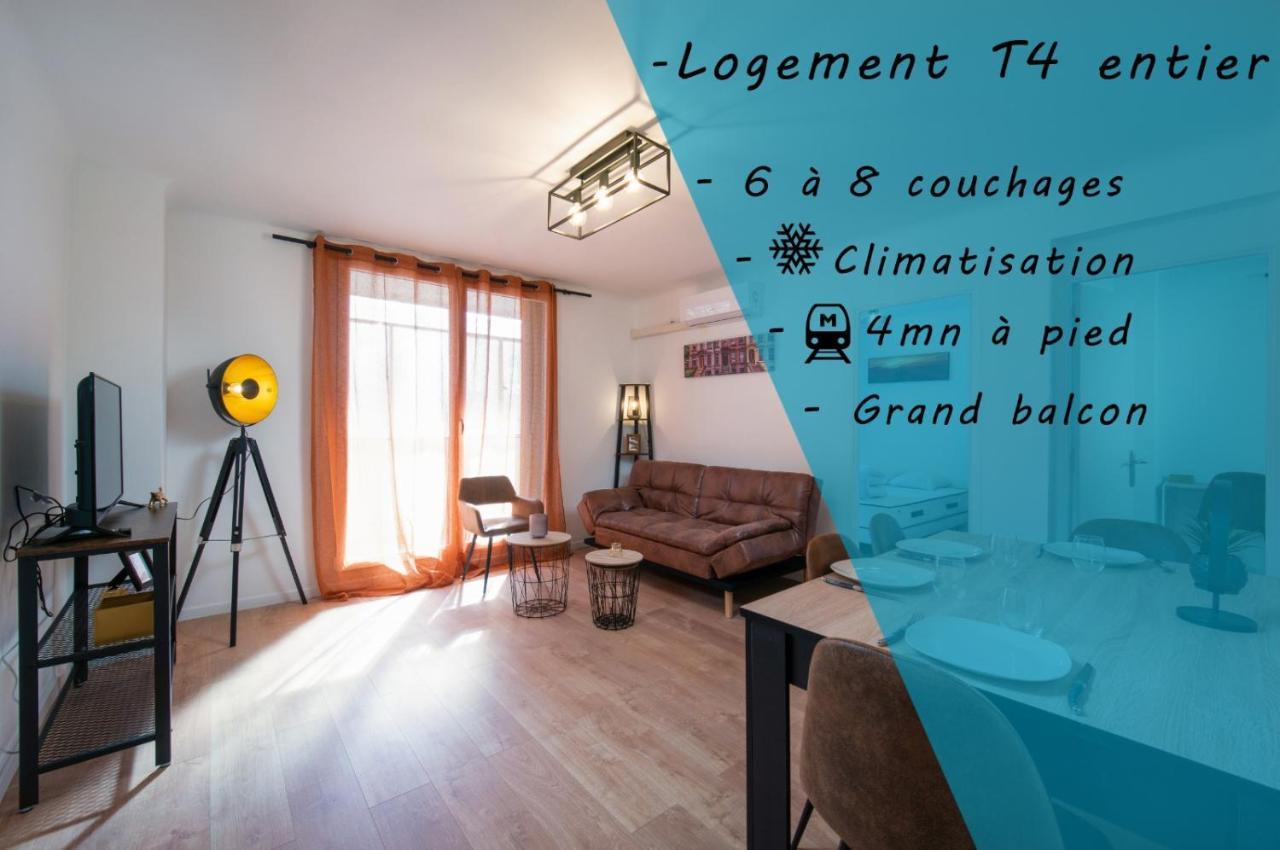 Grand Appartement 3 Chambres Avec Clim Et Balcon Marsella Exterior foto